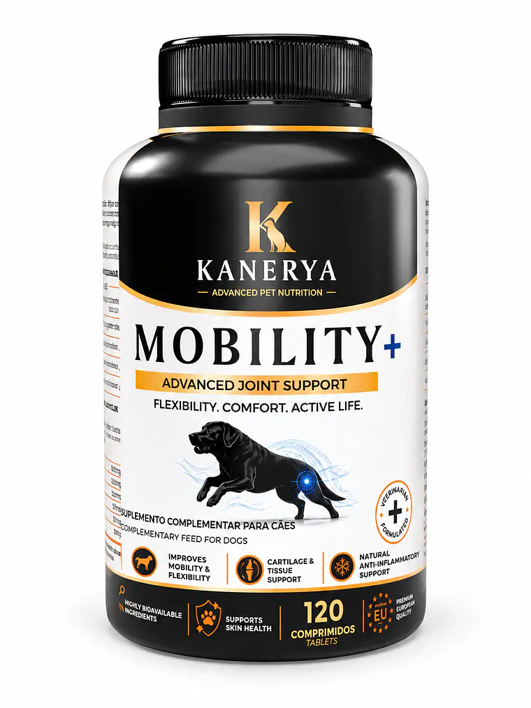 Kanerya Mobility+ suplemento articular para cães com glucosamina e condroitina – 120 comprimidos