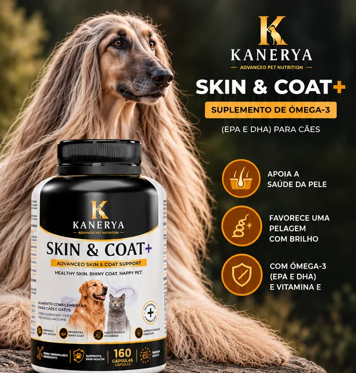 Kanerya Skin & Coat+ suplemento ómega-3 para cães